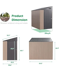 Aecojoy 4'x7' Lean to Shed Outdoor Storage