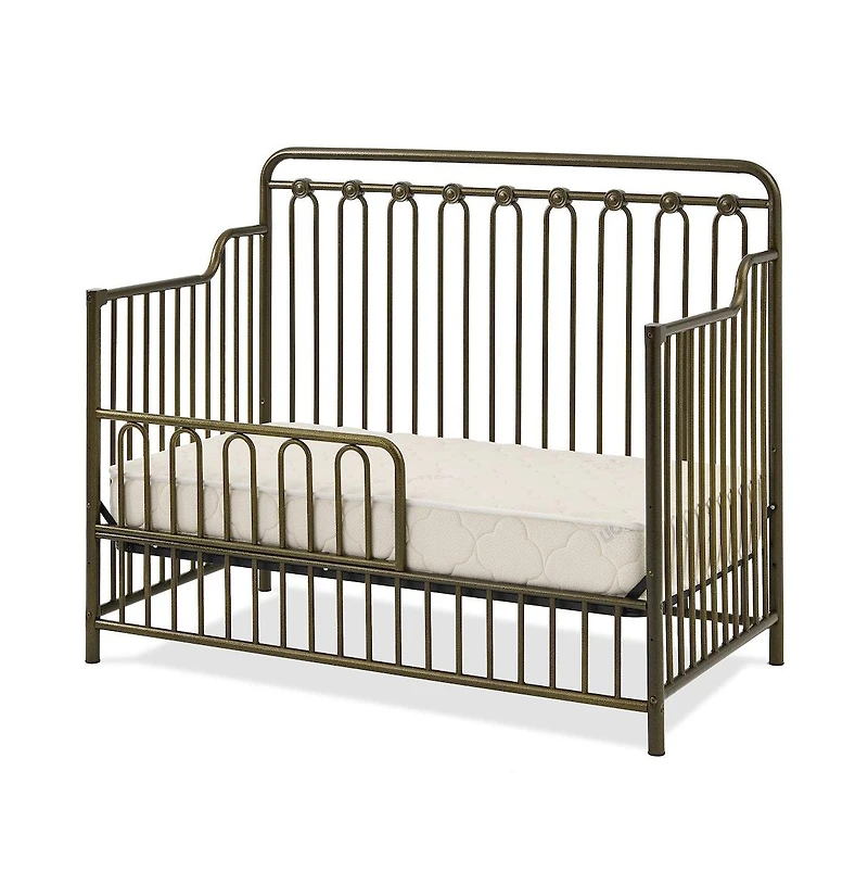 L.a. Baby Baldwin 4 in 1 Convertible Full Sized Metal Crib in Golden Nuggest