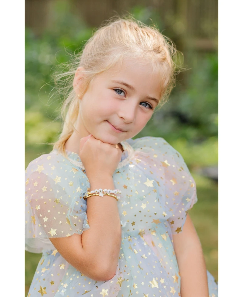 Bits & Bows Girls Birthday Beaded Bracelet in Pink