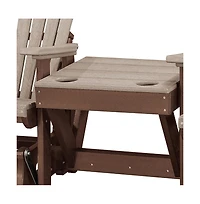 American Furniture Classics Double Glider with Center Table in Weatherwood and Tudor Brown