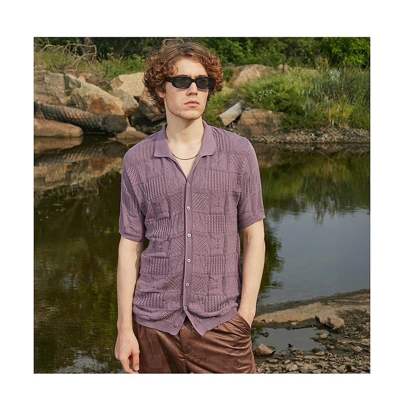 Campus Sutra Patch-Knit Shirt