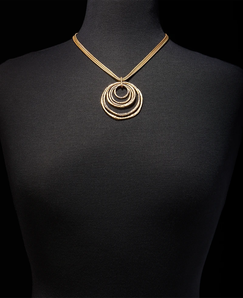 Style & Co Pave Multirow Circle Pendant Necklace, 18" + 3" extender, Macy's Exclusive