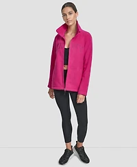 Dkny Women's Full-Zip Varsity Logo Top