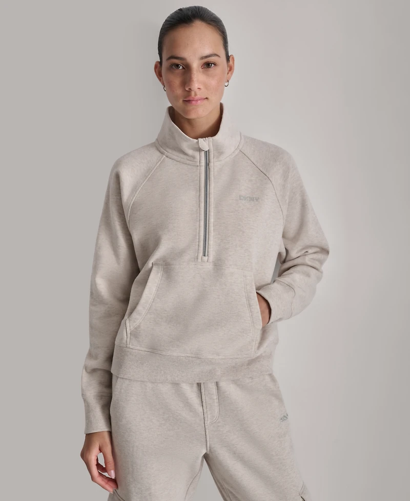 Dkny Women's Studded-Logo Half-Zip Sweatshirt