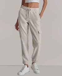 Dkny Sport Women's Studded-Logo Cargo Joggers