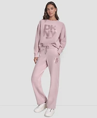 Dkny Women's Sport Stacked Transfer Logo Track Pants