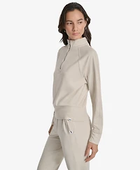 Dkny Sport Women's Space-Dyed Half-Zip Raglan-Sleeve Top