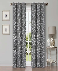 Superior Modern Leaves Room Darkening Grommet Top Curtain Panels, 42" x 96" (Set of 2)
