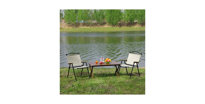 Lightweight 3-Piece Folding Outdoor Table and Chair Set Portable for Camping and Picnics