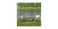 Lightweight 3-Piece Folding Outdoor Table and Chair Set Portable for Camping and Picnics