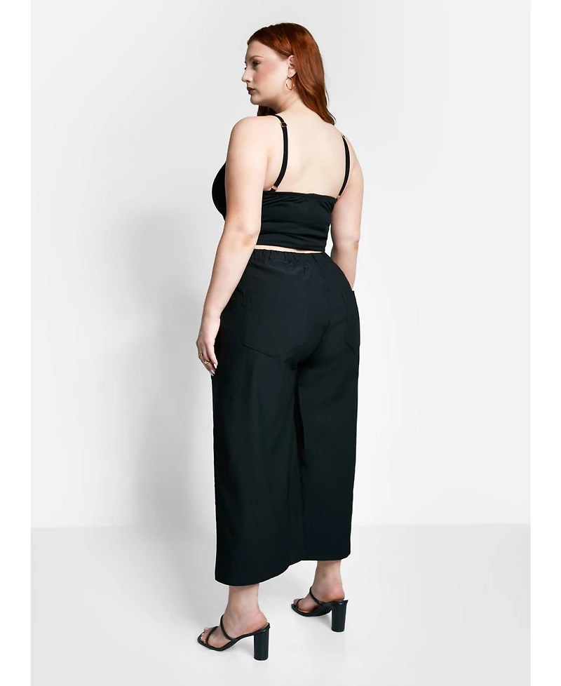 Rebdolls Women's Neck Strappy Crop Top - Black