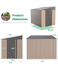 Aecojoy 6'x8' Lean to Shed Outdoor Storage