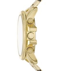 Folio Men's Quartz Three-Hand Gold Alloy Watch Set, 43mm