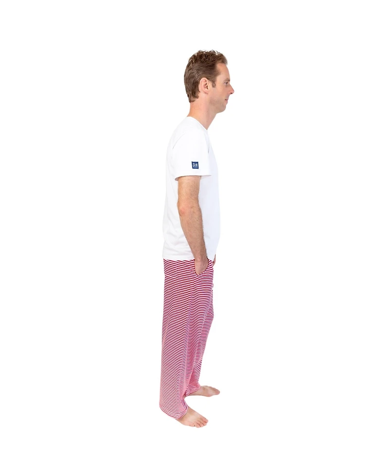 Sant and Abel Men's Red Stripe Jersey Pj Pants
