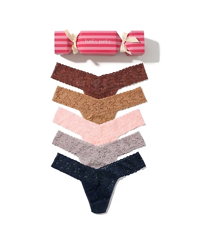 Hanky Panky Women's Signature Lace Low Rise Pack Thong Underwear