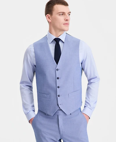 Tommy Hilfiger Men's Modern-Fit Th Flex Stretch Chambray Suit Separate Vest