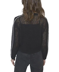 Central Park West Women's Carla Mesh Stitch Cardigan