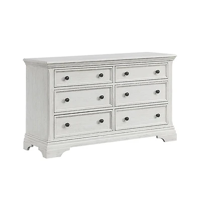 Olivia 6-Drawer Dresser, Brushed White