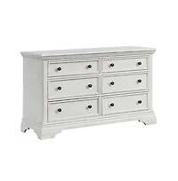 Olivia 6-Drawer Dresser, Brushed White