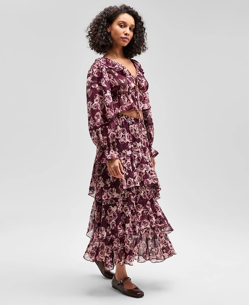 And Now This Women's Tiered Ruffle Midi Skirt, Macy's Exclusive