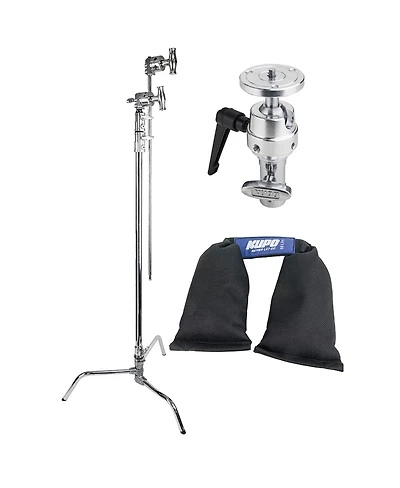 Kupo 40" Master C-Stand with Turtle Base Kit with Camera Mounting Plate and 10 lbs Weight Bag