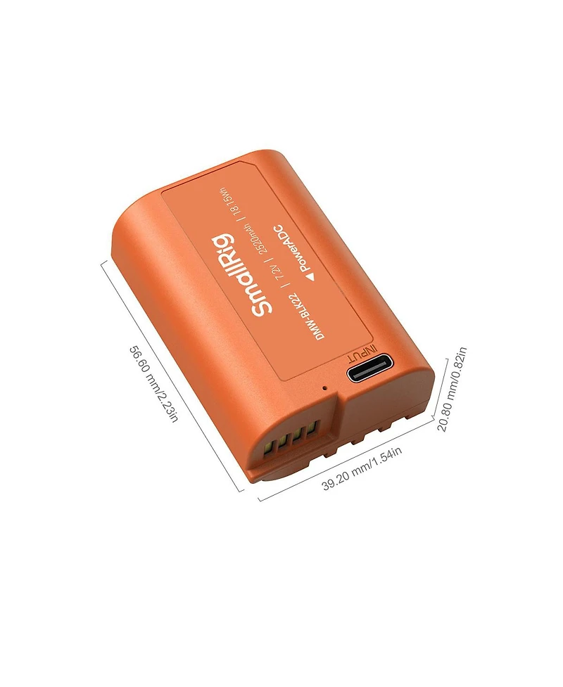 SmallRig Dmw-BLK22 18.15Wh 7.2V 2520mAh Usb-c Rechargeable Camera Battery, Orange