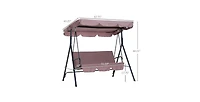 Flynama 67 Inch 3-Seat Patio Swing Chair with Adjustable Canopy and 440lb Capacity