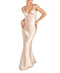 Six Stories Women's Twist Back Satin Bridesmaid Dress