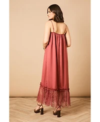 Oasis Babydoll Floaty Lace Detail Maxi Dress
