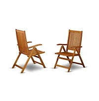 East West Furniture Wooden Patio Set Natural Oil