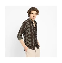 Campus Sutra Men's Wave-Ombre Shirt