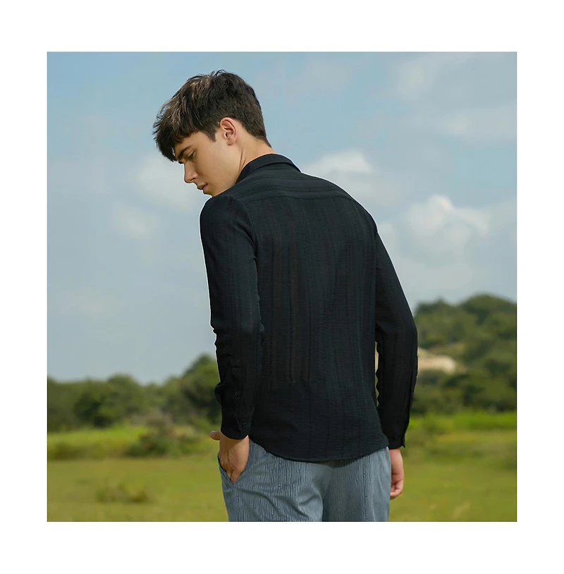 Campus Sutra Men's Trough-Tactile Shirt