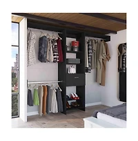 Tuhome Manchester 250 Closet System Black Mdf