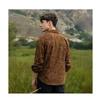 Campus Sutra Men's Faded Corduroy Oversized Shirt