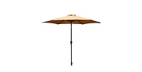 8.8 Ft Taupe Aluminum Patio Umbrella with Tilt Crank and 35LB Base