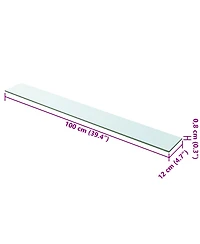 vidaXL Shelf Panel Glass Clear 39.4"x4.7"