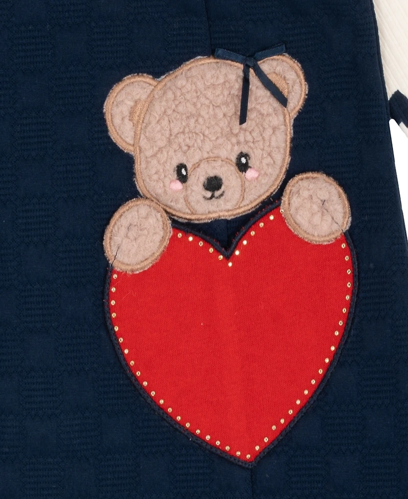 Rare Editions Little Girls Heart Pocket Jumper with Matching Shirt, 2 pc