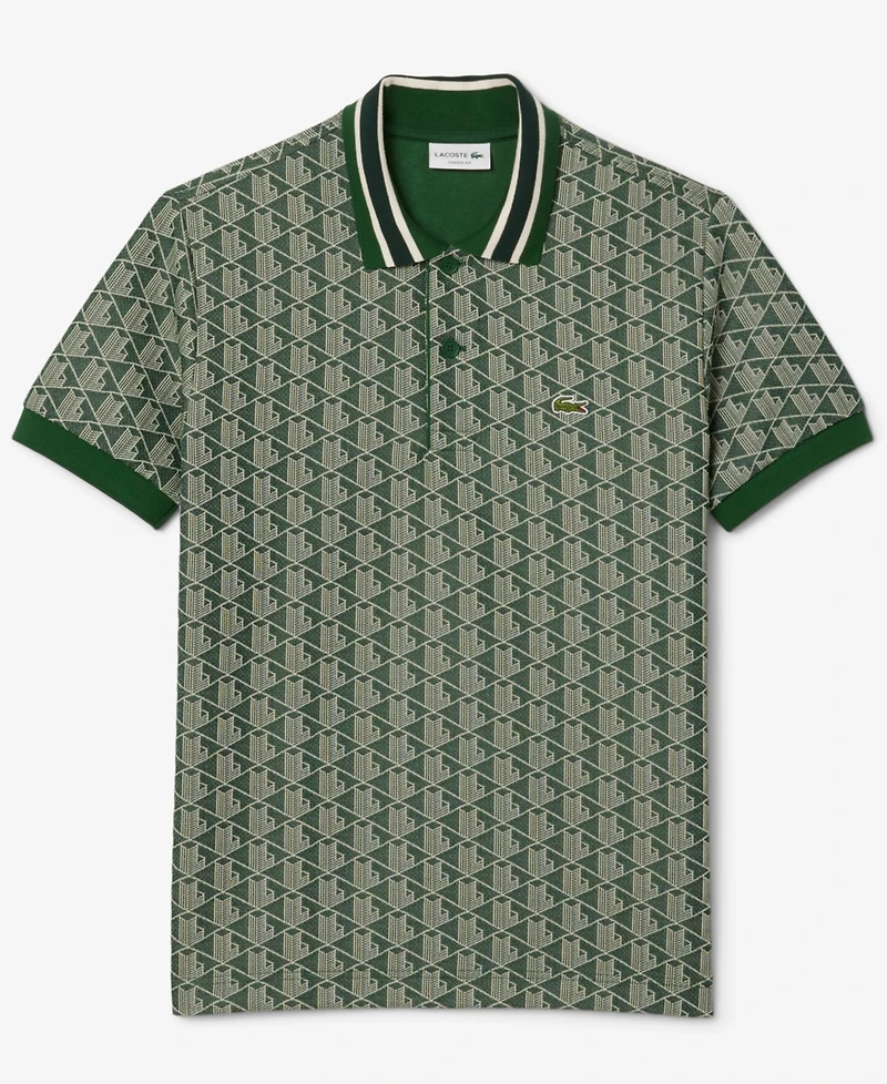Lacoste Men's Classic Fit Monogram Jacquard Polo Shirt