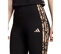 adidas Women's Leopard-Print Cotton-Blend High-Rise Leggings