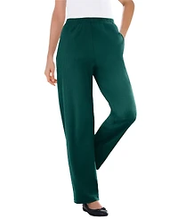 Woman Within Women's 7-Day Knit Ribbed Straight-Leg Pull-On Pants