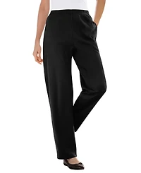 Woman Within Women's 7-Day Knit Ribbed Straight Leg Pant