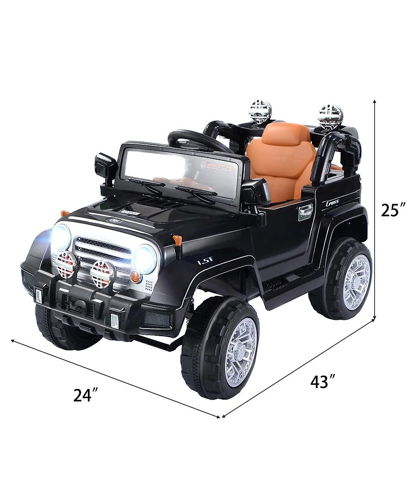 12V MP3 Kids Ride On Truck Car Rc Remote Control with Led Lights Music