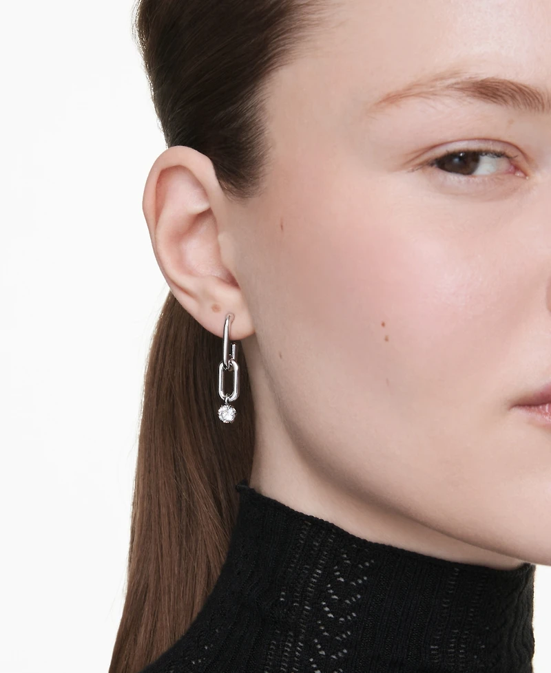 Swarovski Constella Rhodium Plated Drop Earrings