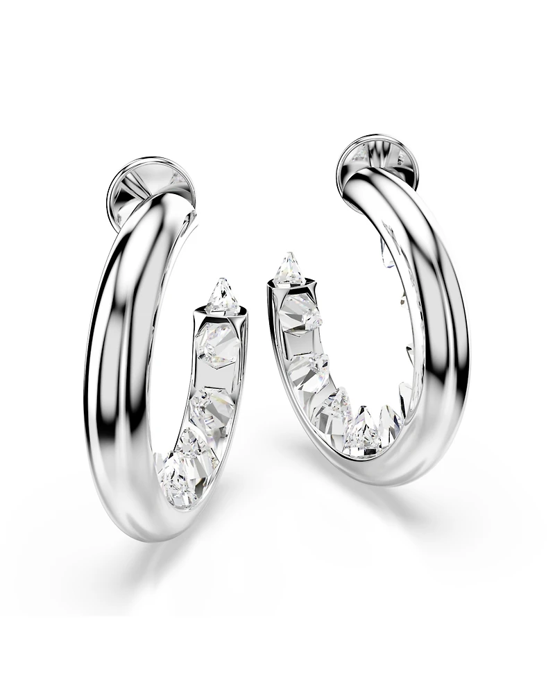 Swarovski Sublima Rhodium Plated Hoop Earrings