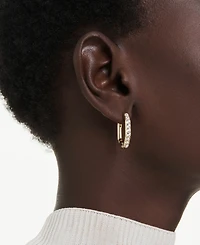 Swarovski Dextera Rhodium Plated Hoop Earrings
