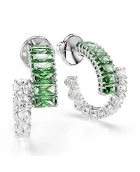 Swarovski Matrix Rhodium Plated Hoop Earrings