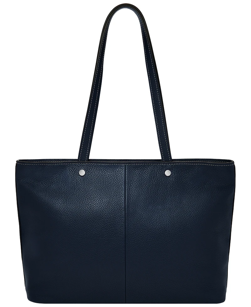 Fossil Jessie Leather Top Zip Tote Bag