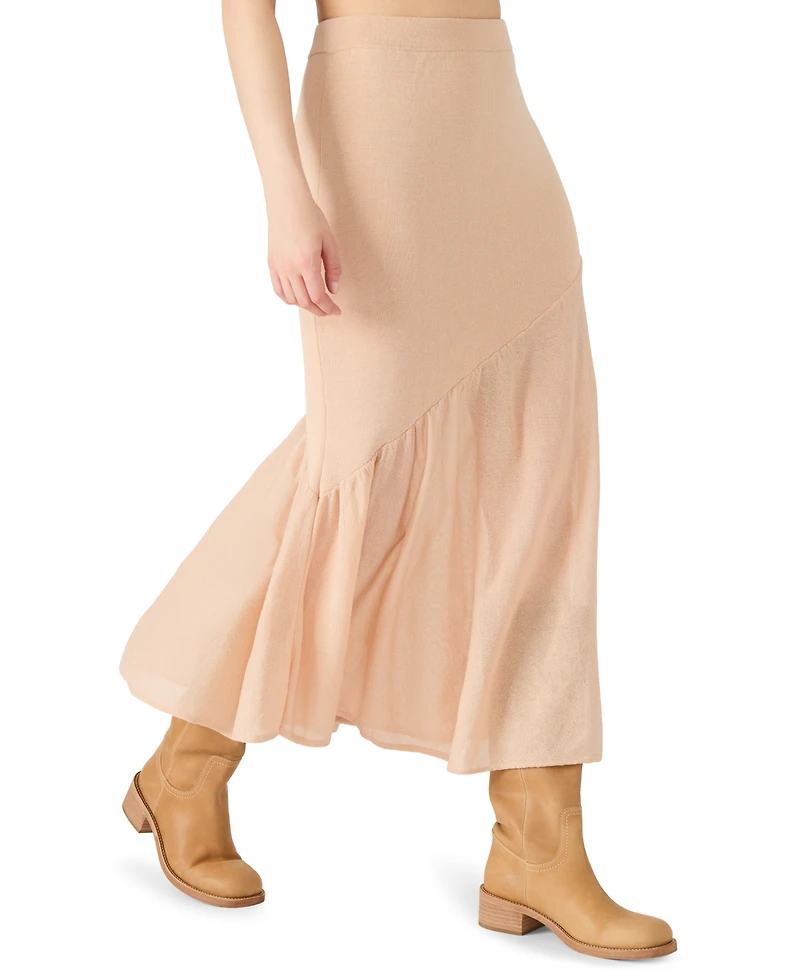 Steve Madden Women's Aneira Asymmetrical Panel Midi Skirt