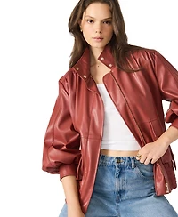 Steve Madden Women's High Collared Bomber Jacket