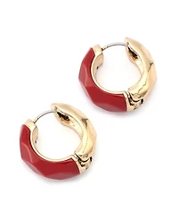 Robert Lee Morris Soho Faux Stone Heirloom Charms Faceted Huggie Earrings